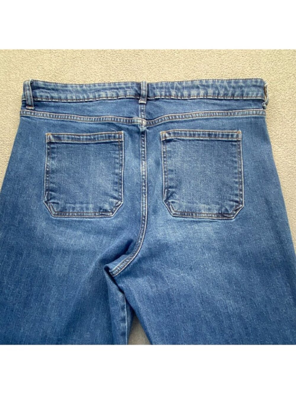 Old Navy Baggy Wide Leg Jeans Womens 16 Blue Y2K Skater Grunge Utility - Picture 11 of 13